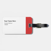 Vet Rood Monochroom Classic Initiaal Monogram Bagagelabel (Achterkant horizontaal)