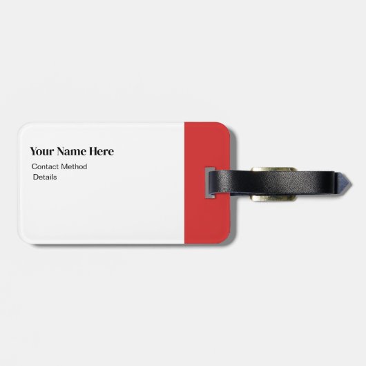 Vet Rood Monochroom Classic Initiaal Monogram Bagagelabel (Achterkant horizontaal)