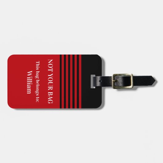 Vet rood monogram Acrylhoudend Bagagelabel (Voorkant horizontaal)