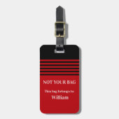 Vet rood monogram Acrylhoudend Bagagelabel (Voorkant verticaal)