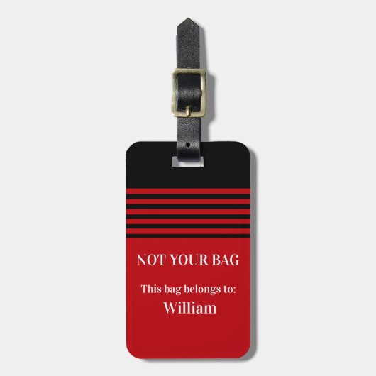 Vet rood monogram Acrylhoudend Bagagelabel (Voorkant verticaal)