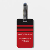 Vet rood monogram Acrylhoudend Bagagelabel (Achterkant verticaal)