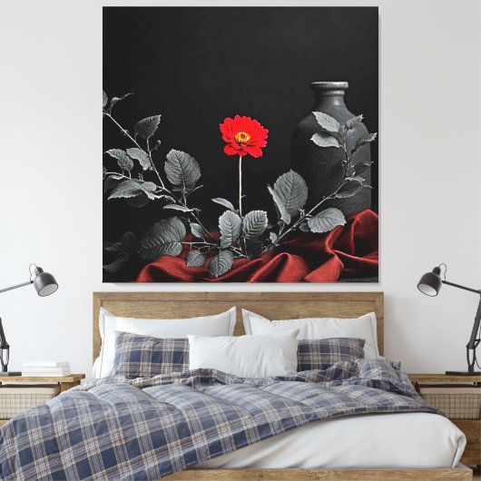 Vet rood ontwaken canvas afdruk (Insitu (Slaapkamer))