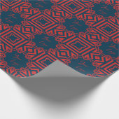Vet Rood op Navy Pattern Custom Business Logo Cadeaupapier (Hoek)