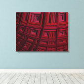 Vet rood rechthoek Geometrisch Fractal Patroon Canvas Afdruk (Insitu (Houten vloer))