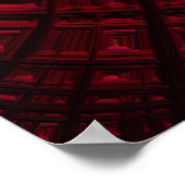 Vet rood rechthoek Geometrisch Fractal Patroon Poster (Hoek)