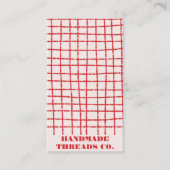 Vet Rood Roze Check Patroon QR-code voor handgemaa Visitekaartje (Voorkant)