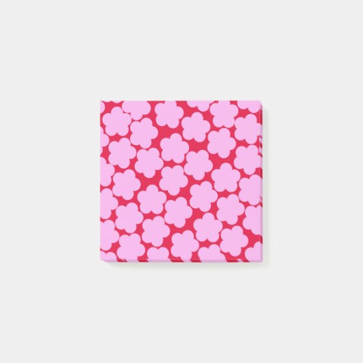 Vet rood & roze grillige bloem lente & zomer post-it® notes (Voorkant)