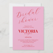 Vet rood & roze handgeschreven script Vrijgezellen Kaart (Voorkant)