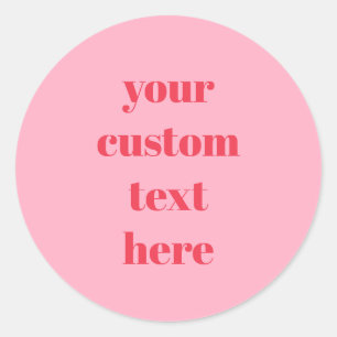 Vet Rood Roze Jouw tekst Hier Huwelijk Custom Ronde Sticker