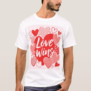 Vet Rood Roze "Liefde is het Antwoord" Graphic T-s T-shirt