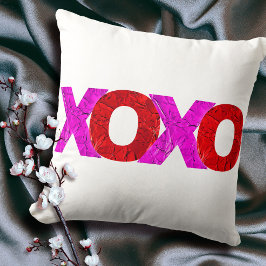 Vet Rood Roze XOXO Graphic Valentijn’s Day Modern Kussen