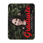 Vet rood script foto Afstuderen aankondiging Magneet (Verticaal)