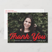 Vet rood script foto Afstuderen dank u Briefkaart (Voorkant / Achterkant)