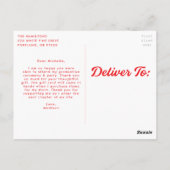 Vet rood script foto Afstuderen dank u Briefkaart (Achterkant)