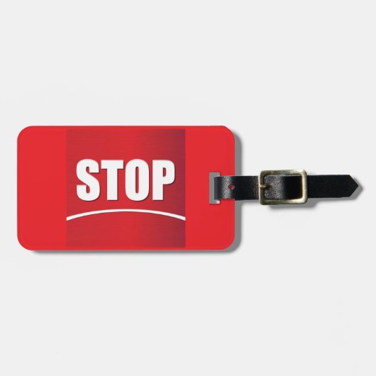 vet rood stopteken bagagelabel (Voorkant horizontaal)