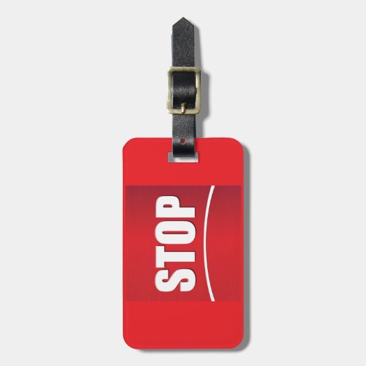 vet rood stopteken bagagelabel (Voorkant verticaal)