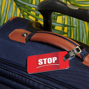 vet rood stopteken bagagelabel