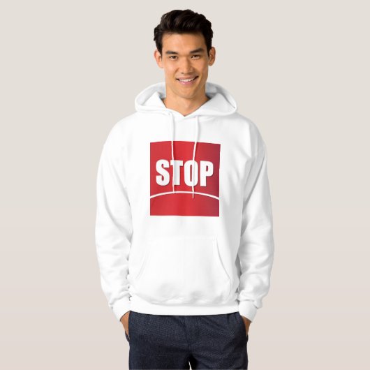 vet rood stopteken hoodie (Voorkant volledig)