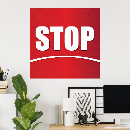 vet rood stopteken poster (Thuiskantoor)