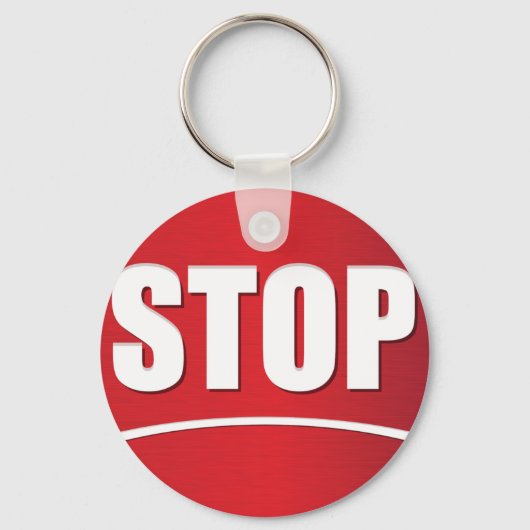 vet rood stopteken sleutelhanger (Voorkant)