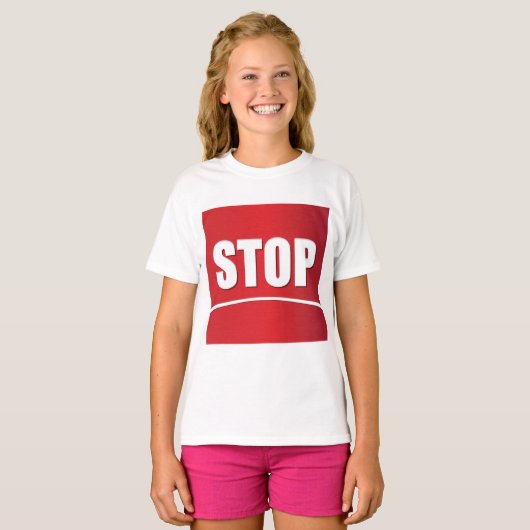 vet rood stopteken t-shirt (Voorkant volledig)