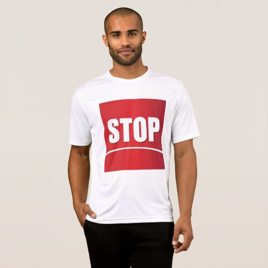 vet rood stopteken t-shirt (Voorkant volledig)