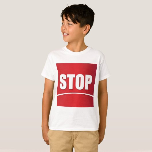 vet rood stopteken t-shirt (Voorkant volledig)