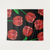 Vet Rood Tulpen & Zwart Wandkleed (Voorkant (horizontaal))