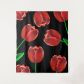Vet Rood Tulpen & Zwart Wandkleed (Voorkant)
