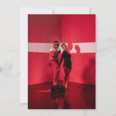 Vet Rood Typografie Unieke Moderne Esthetische Fot Save The Date (Achterkant)