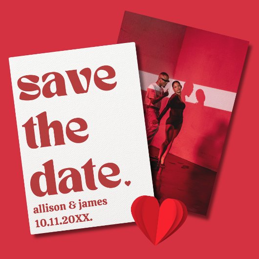 Vet Rood Typografie Unieke Moderne Esthetische Fot Save The Date