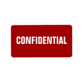 Vet Rood Vertrouwelijke Stickers (Voorkant)