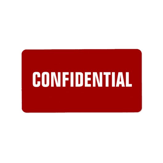 Vet Rood Vertrouwelijke Stickers (Voorkant)