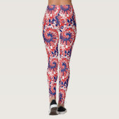 Vet rood wit blauw Fireworks-Stropdas-kleurstofpat Leggings (Achterkant)