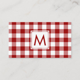 Vet Rood Wit Buffel Plaid Patroon Monogram Visitekaartje