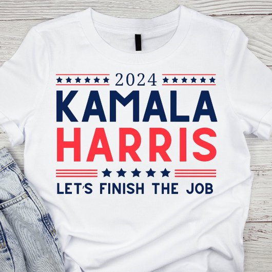 Vet Rood, Wit en Blauw Kamala Harris 2024 T-shirt