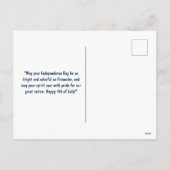 Vet Rood Wit En Blauw Patriottische Sterren Feestdagenkaart (Achterkant)