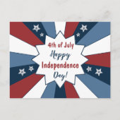 Vet Rood Wit En Blauw Patriottische Sterren Feestdagenkaart (Voorkant)