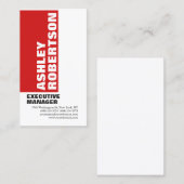 Vet Rood Wit Moderne Professionele Minimalist Visitekaartje (Voorkant / Achterkant)