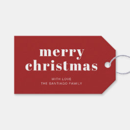 Vet Rood Wit Vrolijk Kerstfeest Cadeaulabel