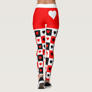 Vet rood, wit, zwart, zwart, Trendy XOXO Leggings