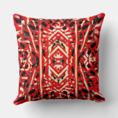 Vet Rood Zwart en Crème Multilayer Design Kussen (Achterkant)