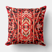 Vet Rood Zwart en Crème Multilayer Design Kussen (Voorkant)