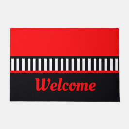 Vet Rood Zwart en Wit Deurmat