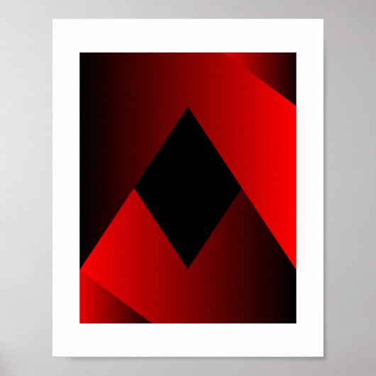 Vet Rood & Zwart Geometrisch Frame Poster (Voorkant)