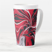 Vet Rood, Zwart & Wit Marmer | Latte Mok (Rechterhoek)