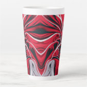 Vet Rood, Zwart & Wit Marmer | Latte Mok (Voorkant)