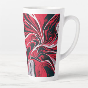 Vet Rood, Zwart & Wit Marmer Latte Mok