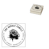 Vet Roos | Aangepast familienaam en retouradres Rubberstempel (Gestempeld)